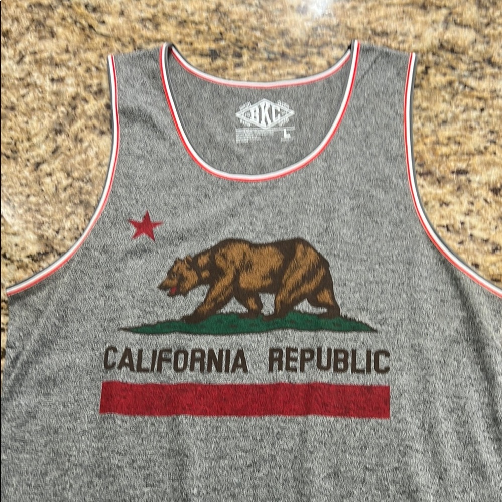 Brooklyn Cloth Gray and Red California Republic Tank Top